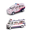 toyco® ( Pack of 2 Pull Back Ambulance & Innovo Police Chase Toy Car Combo Set for Kids Age 3+ Years