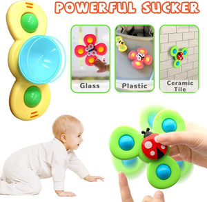toyden suction cup spinner sensory baby bath toys for 1 2 year old boy  girl multicolor