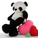 TOYFOREVER European Style Teddy Bear for Kids Birthday | Soft Stuffed Panda Toy for Girls (Black &amp; White, 4 FEET)