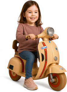 toyify mini vespa bike for kids ride-on toy 2  3 4 years scooter battery operated ride on brown