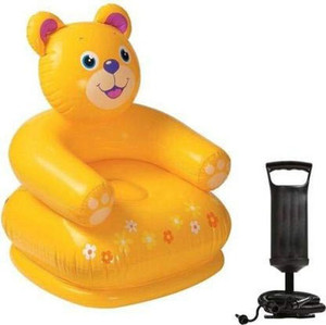 toyland happy animal teddy sofa chair yellow with air filling pump inflatable sofa chair