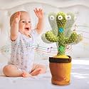 ToyMagic Dancing Cactus - Rechargeable Singing &amp; Moving Plush Electronic Toy With Voice Repetition Mode - Musical Pre-Loaded Melodies - Best Birthday Gift for Toddlers - Made in India, Multicolor