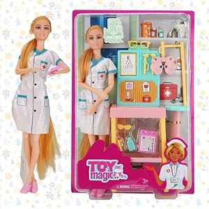toymagic doctor playset with doll - fun medical and pet care kit for kids - be a doctor and care - great educational gift for little healthcare heroes
