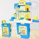 ToyMagic Pretend Play Makeup Toys Set for Girls with Briefcase and Accessories |Cosmetic Set 2 in 1 Vanity Table Portable Trolley Play Set |Beauty Make Up Toy Set for 5+ Yrs Girls