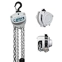 TOYO Chain Hoist 1100Lb,10ft Manual Chain Block Hoist 0.5ton Chain Fall 3M Come Along Hand Chain Hoist 2 Heavy Duty Hooks Industrial Grade Steel for Warehouse Automotive Construction Building