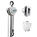 TOYO Chain Hoist 2200Lb,10ft Manual Chain Block Hoist 1ton Chain Fall 3M Come Along Hand Chain Hoist 2 Heavy Duty Hooks Industrial Grade Steel for Warehouse Automotive Construction Building