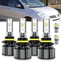 For Toyota Sienna 2004-2010 Light Bulbs, Integrated Hi-Lo Beam And License Plate Light Combo, Plug-and-Play Installation, 6 Pack
