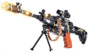 toyporium machine gun toy with led flashing lights and sound effects for boys girls shot put