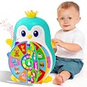 Toys for 1 Year Old Boy, Musical Penguin Learning Toy for Toddlers 1-3, Birthday Gifts for 1, 2 Year Old Boys Girls, Interactive Bilingual Educational Toy with Lights & Sounds