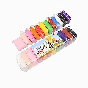 as toys air dry clay colorful soft playing clay toy kit for kids ultra-light non-sticky art amp craft foam clay for fun pack of 12 pcs