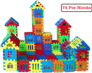 toys n smile 70pcs small happy house building blocks learningeducational puzzle toy for kids multicolor