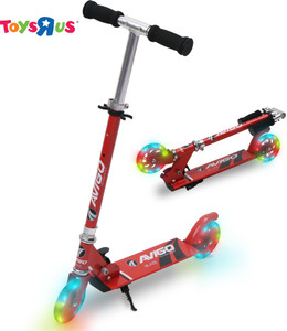 toys r us avigo blaze multicolor led light 2 wheels metal scooter red