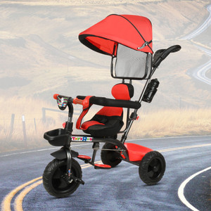 toys r us avigo tricycle with canopyplug n play kidsbaby tricycle with parental control cushion seat and safety guard rail for boysgirls  carrying capacity upto 30kgs tricycle red