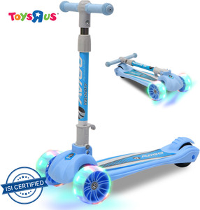 toys r us avigo velocity multicolor led light 3 wheel scooter blue