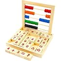 Toysery Abacus for Kids Math Counters, Wooden Educational Counting Toy, Toddler Blocks Kindergarten Toys, Toddler Blocks Toys, 50 Beads and 30 Blocks, Wooden Blocks for Toddlers 1-3 Large