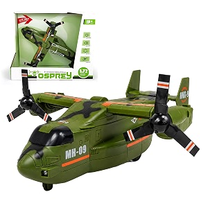 toyshine 172 scale friction powered osprey aircraft carrier model battlerescue helicopter toy with light amp music pretend play toy for kids 3 green
