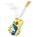 Toyshine 43cm Unicorn Theme 4 String Guitar Easy-to-Hold Thin Frets Low String Musical Instrument Learning Educational Toy Gift for Toddlers Kids, Yellow