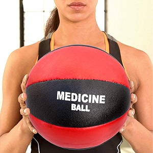 toyshine 5 kg medicine ball leather soft shell with non-slip grip for exercise_fitness weightlifting trx plyometrics cross training sstpred