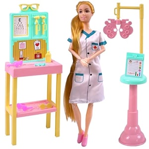 toyshine alia doll with ice cream pretend character playset for age 3 fun role play toy set - brown