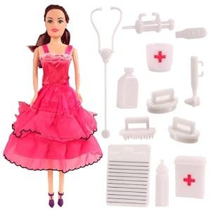 toyshine alia doll with ice cream pretend character playset for age 3 fun role play toy set - brown
