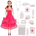 Toyshine Alia Doll with Ice Cream Pretend Character Playset for Age 3+ Fun Role Play Toy Set - Brown