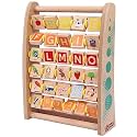 Toyshine Alph-Abacus Wooden Learning Toy, 36-Tile Educational Abacus Tool with Alphabet, Numbers, Objects, & Words