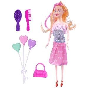 toyshine alia doll with ice cream pretend character playset for age 3 fun role play toy set - brown