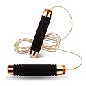 Toyshine Black Gold Bearing Weight Jump Rope- Adjustable Wire Rope with Comfortable Foam Handle, Skipping Rope for Workout and Fitness Training for Men Women and Children (SSTP)