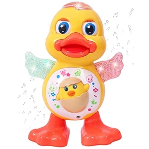 toyshine dancing duck with music flashing lights and real dancing action battery includedplasticmulti colorpack of 1