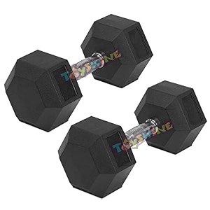 toyshine gym fitness hex rubber coated professional dumbbells 75kg2pc15kg sstp