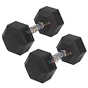 Toyshine Rubber Coated Professional Hex Dumbbells (10Kg*2Pc=20Kg) (Sstp), Multicolor