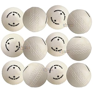 toyshine sstp - b pvc cricket wind balls for practice beach indoor outdoor white - pack of 12 regular size