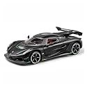 1:24 Koenigsegg One Die-Cast Alloy Metal Car Toy, Sports Car, Black, Pull-Back, Lights, Sounds, Ages 3+