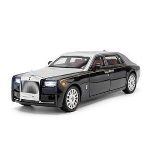 play car 1 18 rolls-royce phantom model car sports car exclusive alloy metal pull back die-cast car diecast metal pullback toy car with openable doors amp light music toys for kids - silver