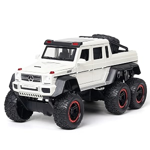 play car 1 22 m-benz g-class 6  6 model car sports car exclusive alloy metal pull back die-cast car diecast metal pullback toy car with openable doors amp light music toys for kids - white