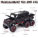 Play Car 1 22 M-Benz G-Class 6 * 6 Model Car Sports Car Exclusive Alloy Metal Pull Back Die-Cast Car Diecast Metal Pullback Toy Car with Openable Doors &amp; Light Music Toys for Kids - Black