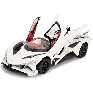 play car 1 24 apollo evo model car sports car exclusive alloy metal pull back die-cast car diecast metal pullback toy car with openable doors amp light music toys for kids - white