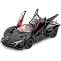 Play Car 1 24 Apollo Evo Model Car Sports Car Exclusive Alloy Metal Pull Back Die-Cast Car Diecast Metal Pullback Toy Car with Openable Doors &amp; Light Music Toys for Kids - Black