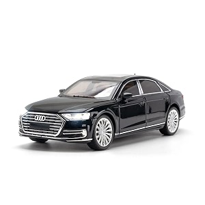 play car 1 24 audi a8 model car sports car alloy metal pull back die-cast car diecast metal pullback toy car with openable doors amp light music toys for kids - black