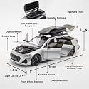 Play Car 1 24 Audi Rs6 Model Car Sports Car Exclusive Alloy Metal Pull Back Car Diecast Metal Pullback Toy Car with Openable Doors &amp; Light Music Toys for Kids - Red