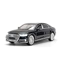 Play Car 1 24 Audi A8 Model Car Sports Car Alloy Metal Pull Back Die-Cast Car Diecast Metal Pullback Toy Car with Openable Doors &amp; Light Music Toys for Kids - Black