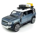 Play Car 1 24 Authorized Land Rover Defender Model Car Sports Car Alloy Metal Pull Back Car Diecast Metal Pullback Toy Car with Openable Doors &amp; Light Music Toys for Kids - Blue
