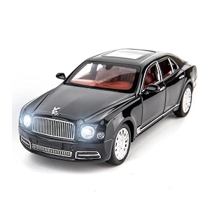 play car 1 24 bentley mulsanne model car sports car exclusive alloy metal pull back die-cast car diecast metal pullback toy car with openable doors amp light music toys for kids - black