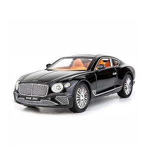 play car 1 24 bentley continental model car sports car exclusive alloy metal pull back die-cast car diecast metal pullback toy car with openable doors amp light music toys for kids - black