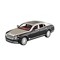 Play Car 1 24 Bentley Mulsanne Model Car Sports Car Exclusive Alloy Metal Pull Back Die-Cast Car Diecast Metal Pullback Toy Car with Openable Doors &amp; Light Music Toys for Kids - Golden