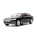 Play Car 1 24 BMW 7 Series 760Li Model Car Sports Car Alloy Metal Pull Back Die-Cast Car Diecast Metal Pullback Toy Car with Openable Doors &amp; Light Music Toys for Kids - Black