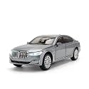 Play Car 1 24 BMW 7 Series 760Li Model Car Sports Car Alloy Metal Pull Back Die-Cast Car Diecast Metal Pullback Toy Car with Openable Doors &amp; Light Music Toys for Kids - Silver