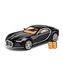 Play Car 1 24 Bugatti Atlantic Model Car Sports Car Exclusive Alloy Metal Pull Back Die-Cast Car Diecast Metal Pullback Toy Car with Openable Doors &amp; Light Music Toys for Kids - Black