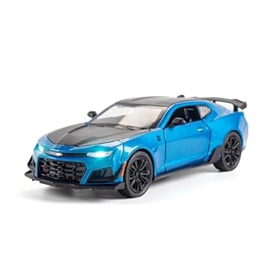 play car 1 24 cb model car sports car exclusive alloy metal pull back die-cast car diecast metal pullback toy car with openable doors amp light music toys for kids - blue