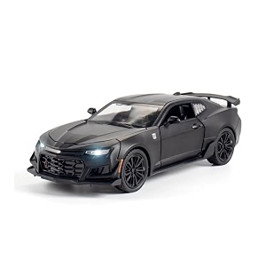 play car 1 24 cb model car sports car exclusive alloy metal pull back die-cast car diecast metal pullback toy car with openable doors amp light music toys for kids - black